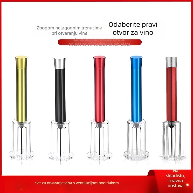 Odijelo za otvaranje boca pod pritiskom preko granice, aluminijska cijev, četverodijelni otvarač za vino, otvor za boce, rezač folije za vino, set za poklon kutiju