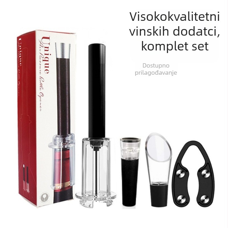 Odijelo za otvaranje boca pod pritiskom preko granice, aluminijska cijev, četverodijelni otvarač za vino, otvor za boce, rezač folije za vino, set za poklon kutiju