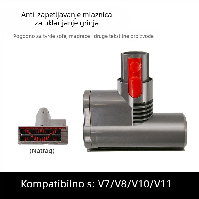 Pogodno za Dyson bežični usisavač, električnu glavu za usisavanje kreveta V7V8V10V11, pribor za glavu četke za uklanjanje grinja u kućanstvu
