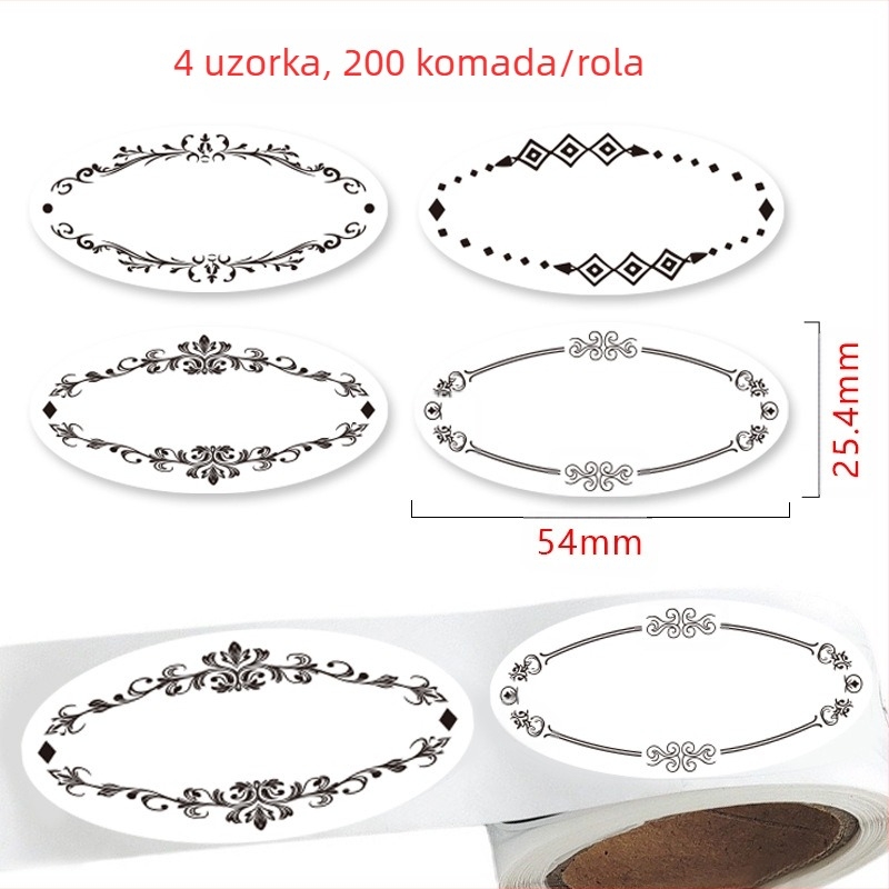 Prekogranično na zalihi rukom pisani biorazgradivi topljivi boce i limenke hrane, prazan logotip s ovalnom naljepnicom za klasifikaciju