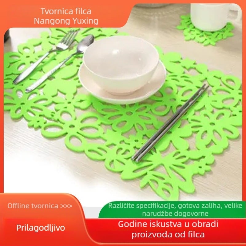 Pravokutni podmetači od filca, Podmetači od filca, Šuplji višebojni podmetači od filca, Luksuzni podmetači za blagovanje u zapadnjačkom stilu, Podmetači za tanjure i zdjele, Podmetači za stol