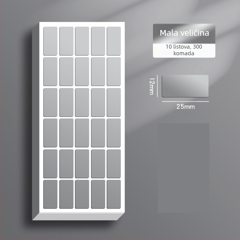 Azijske srebrne naljepnice, vodootporne i otporne na ulje, samoljepljive naljepnice, rukom pisane naljepnice s imenom koje se mogu otkidati, naljepnice s uzorcima hrane i lijekova