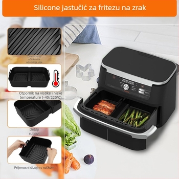 Prekogranična nova kvadratna silikonska tepsija za pečenje, veleprodajna prilagodba, pogodna za tepsiju za pečenje u fritezi Ninja Af500