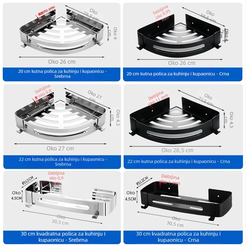 Stalak za WC, kupaonski stalak za ručnike, zidni stalak za vješanje, bez rupa, tronožac za WC, kupaonicu, tuš, stalak za pohranu