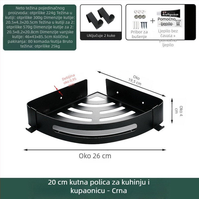 Stalak za WC, kupaonski stalak za ručnike, zidni stalak za vješanje, bez rupa, tronožac za WC, kupaonicu, tuš, stalak za pohranu