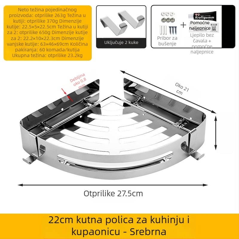 Stalak za WC, kupaonski stalak za ručnike, zidni stalak za vješanje, bez rupa, tronožac za WC, kupaonicu, tuš, stalak za pohranu