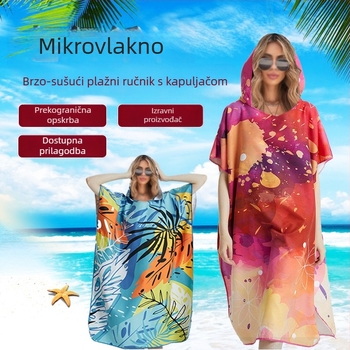 Prekogranični vrući prodajni cvjetni kapuljač za pranje rublja, brzosušeći ručnik, ogrtač, kućni ogrtač, ručnik za plažu, kada, šal za bazen, veleprodaja
