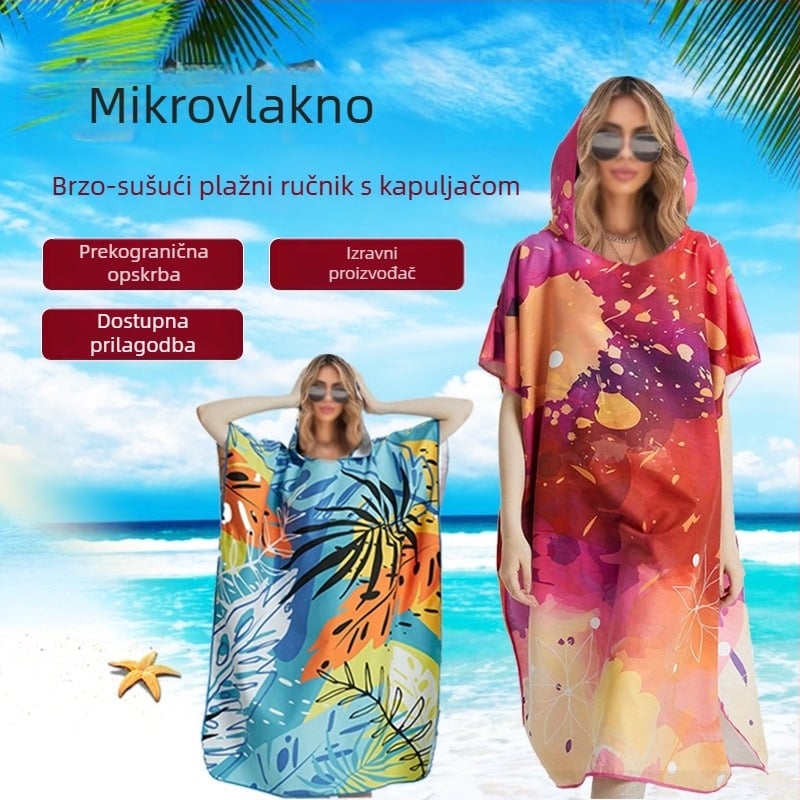 Prekogranični vrući prodajni cvjetni kapuljač za pranje rublja, brzosušeći ručnik, ogrtač, kućni ogrtač, ručnik za plažu, kada, šal za bazen, veleprodaja