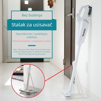 Stalak za pohranu usisavača u japanskom stilu, kućanski pribor, stalak za završnu obradu, nosač za usisavač bez bušilica, stalak za krpe
