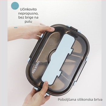 Kutija za ručak od nehrđajućeg čelika 304, izolirana kutija za ručak, za studente, uredske radnike, kantinu, prijenosnu odvojenu kutiju za mikrovalnu pećnicu