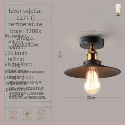 potkrovlje američki industrijski stil seoski retro lampe hodnik prolazna lampa blagovaonica spavaća soba hodnik stropna lampa s jednom glavom