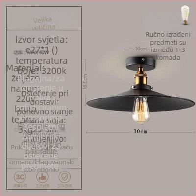potkrovlje američki industrijski stil seoski retro lampe hodnik prolazna lampa blagovaonica spavaća soba hodnik stropna lampa s jednom glavom