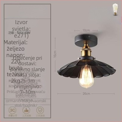 potkrovlje američki industrijski stil seoski retro lampe hodnik prolazna lampa blagovaonica spavaća soba hodnik stropna lampa s jednom glavom