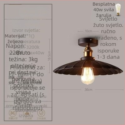 potkrovlje američki industrijski stil seoski retro lampe hodnik prolazna lampa blagovaonica spavaća soba hodnik stropna lampa s jednom glavom