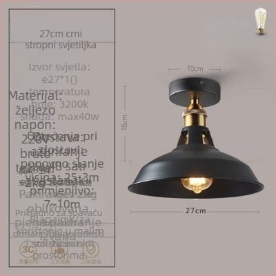 potkrovlje američki industrijski stil seoski retro lampe hodnik prolazna lampa blagovaonica spavaća soba hodnik stropna lampa s jednom glavom