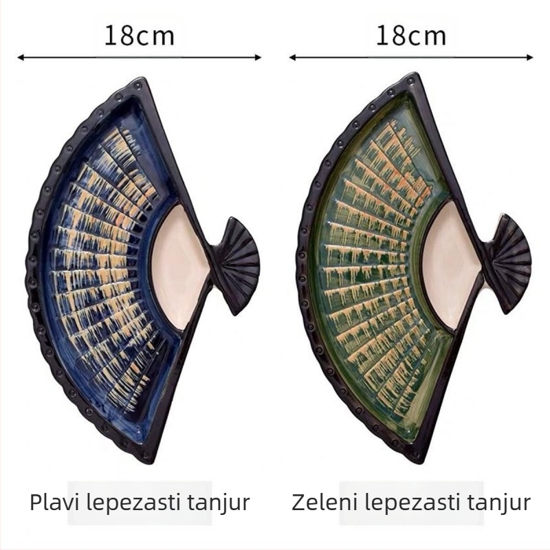 Tanjur za knedle s internetskim Celebrantom s posudom za octa, kreativni keramički dielektrični tanjur, japanski ručno oslikani tanjur za sushi, lepezasti tanjur za grickalice