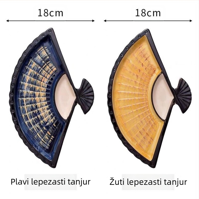 Tanjur za knedle s internetskim Celebrantom s posudom za octa, kreativni keramički dielektrični tanjur, japanski ručno oslikani tanjur za sushi, lepezasti tanjur za grickalice