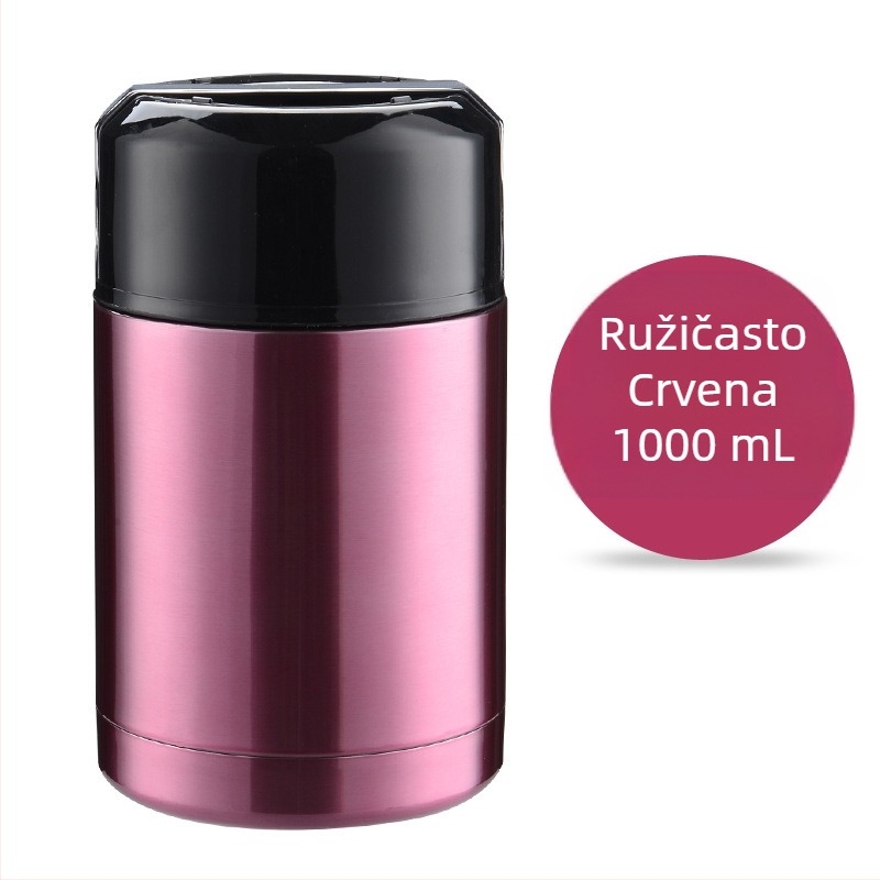 Pirjani lonac od nehrđajućeg čelika, vakuumska izolacija, kreativni termos veliki kapacitet, šalica za kašu, kutija za ručak