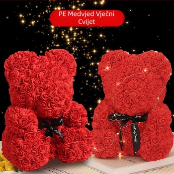 Ruža Medvjed Konzervirani cvijet Valentinovo Simulirani cvijet Poklon Pe Medvjed Rođendanski poklon Ruža Mjehurić Medvjed Vanjska trgovina Veleprodaja