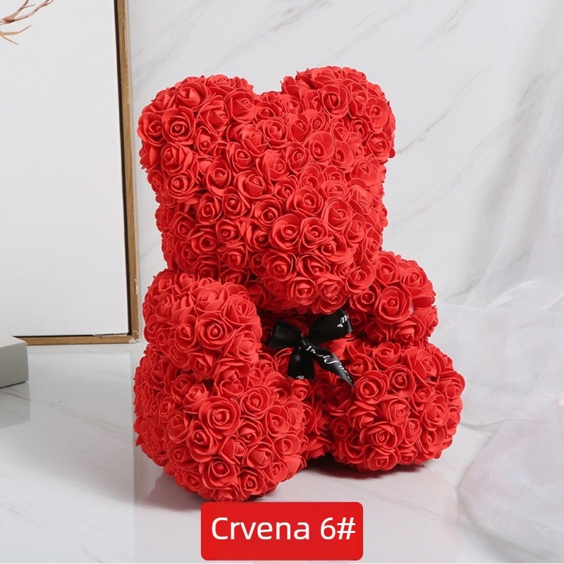 Ruža Medvjed Konzervirani cvijet Valentinovo Simulirani cvijet Poklon Pe Medvjed Rođendanski poklon Ruža Mjehurić Medvjed Vanjska trgovina Veleprodaja