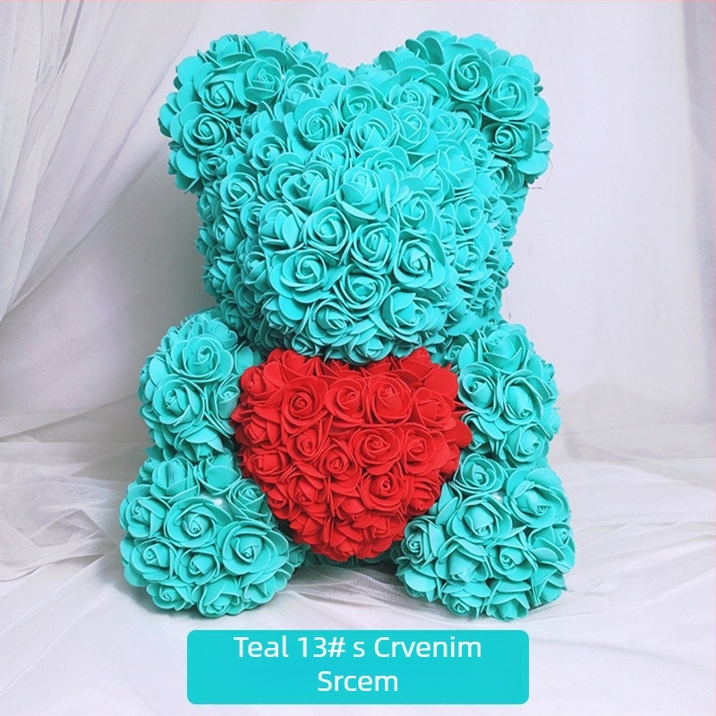 Ruža Medvjed Konzervirani cvijet Valentinovo Simulirani cvijet Poklon Pe Medvjed Rođendanski poklon Ruža Mjehurić Medvjed Vanjska trgovina Veleprodaja