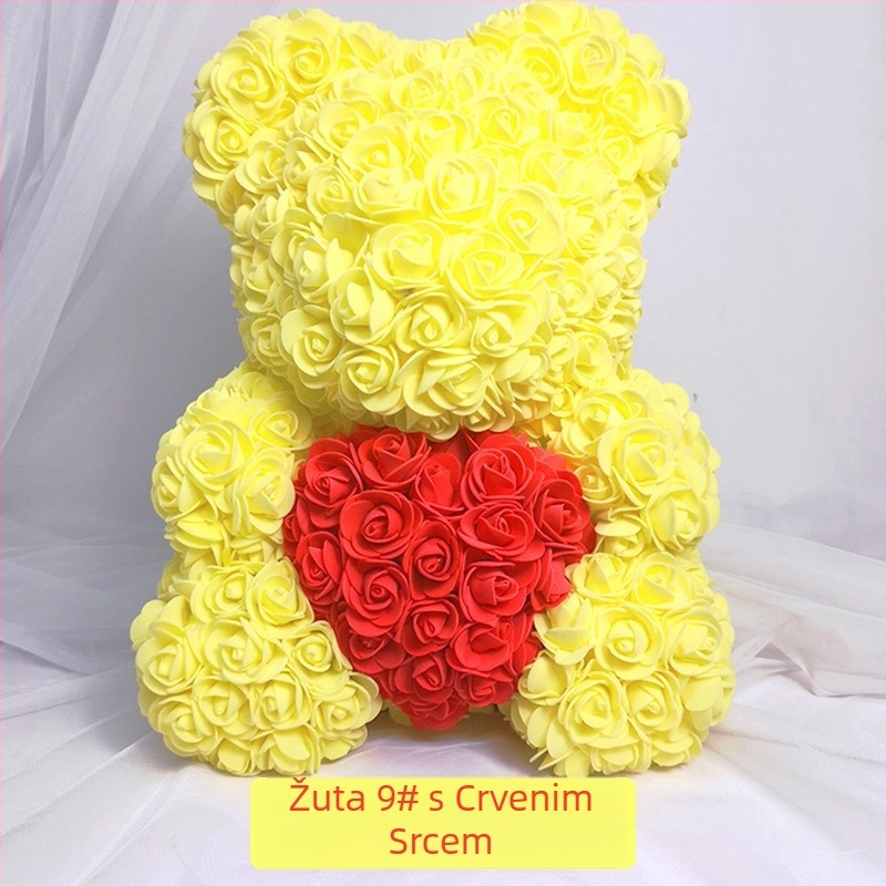 Ruža Medvjed Konzervirani cvijet Valentinovo Simulirani cvijet Poklon Pe Medvjed Rođendanski poklon Ruža Mjehurić Medvjed Vanjska trgovina Veleprodaja