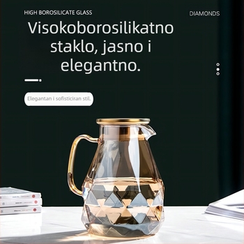 Boca za hladnu vodu otporna na visoke temperature, stakleni čajnik za kućanstvo velikog kapaciteta Diamond pot lonac za hladnu vodu šalica čaja odijelo za lagani luksuz