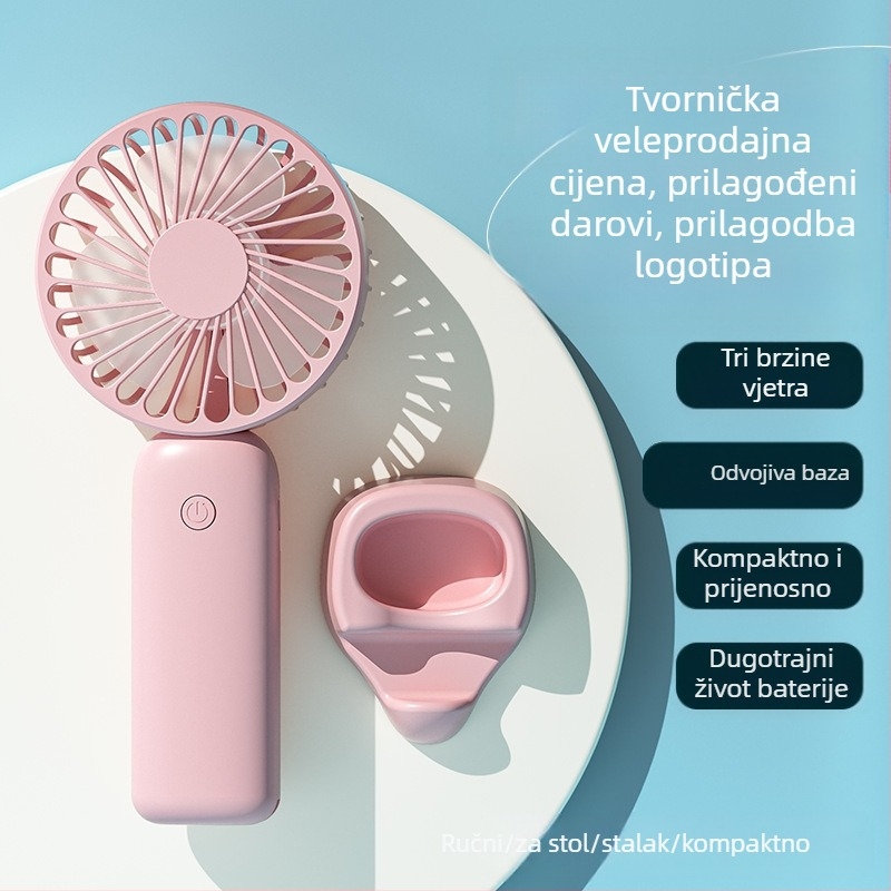 Novi prekogranični stolni veliki ventilator za vjetar, USB prijenosni, dugotrajni, vanjski, studentski, mini ručni, mali ventilator