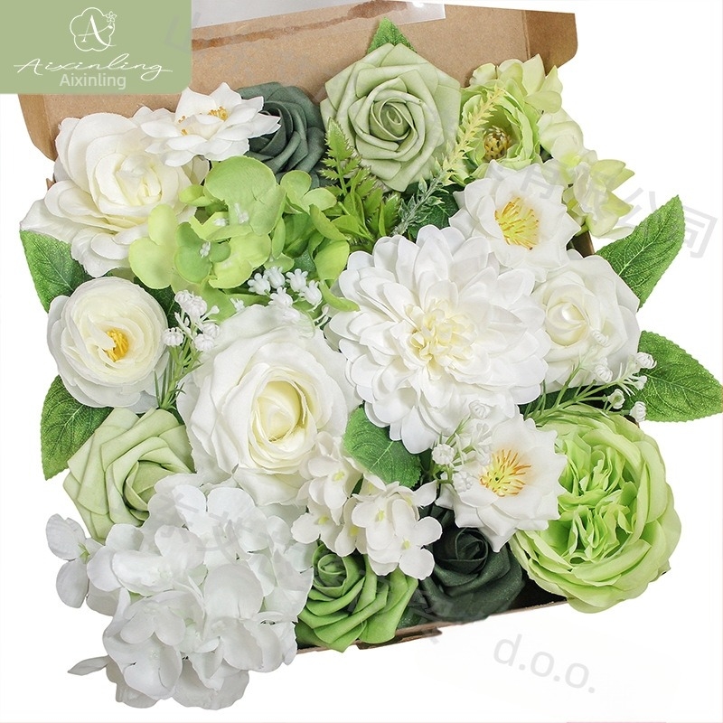 Tvornička prekogranična simulacija ruže s lažnim cvijetom poklon kutije za DIY vjenčanje, zaruke, dekoraciju radne površine