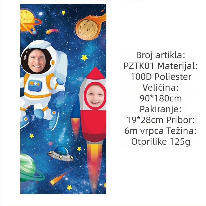 Rekviziti za fotografije u svemiru, zabavni baner, pribor za dekoraciju rođendanske zabave, baner za zabavu, fotografija za vrata od poliestera