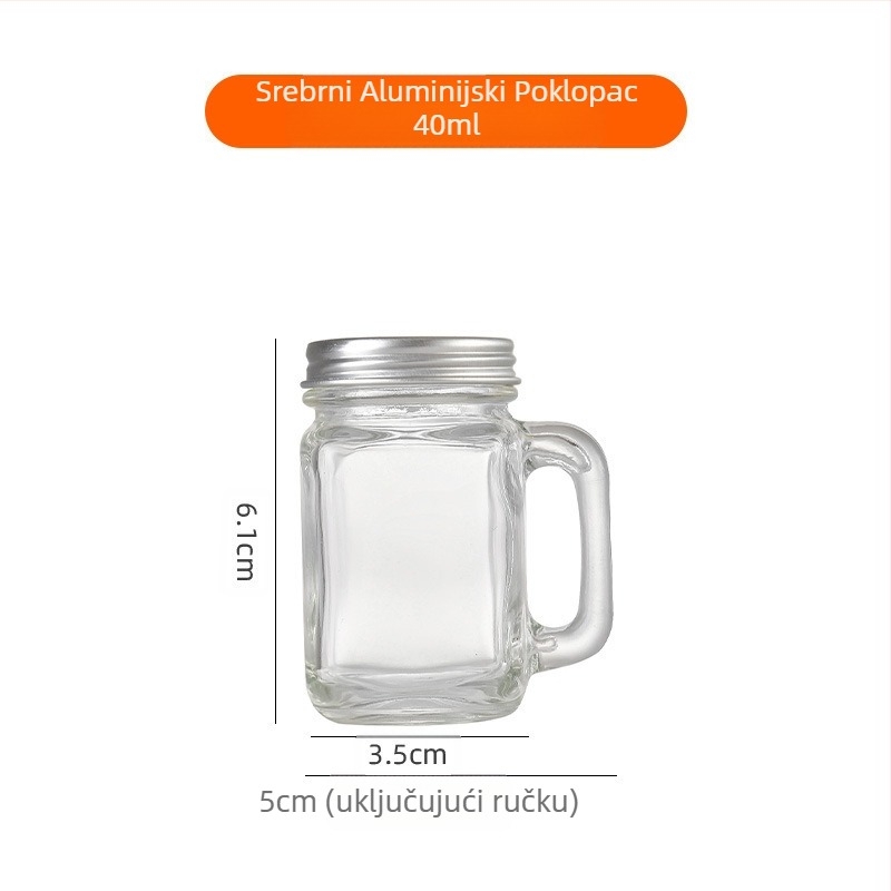 Amazon 40ml mini staklena šalica s ručkom mala čaša za vino 120ml šalica za kavu, mlijeko i čaj Mason Cup