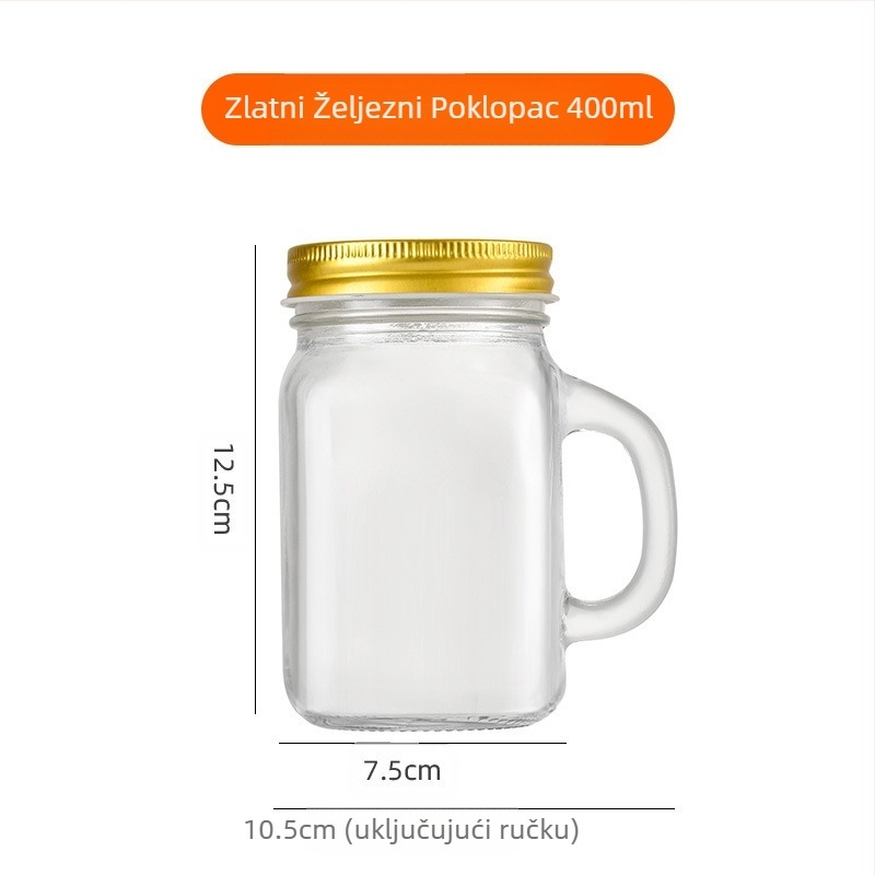 Amazon 40ml mini staklena šalica s ručkom mala čaša za vino 120ml šalica za kavu, mlijeko i čaj Mason Cup