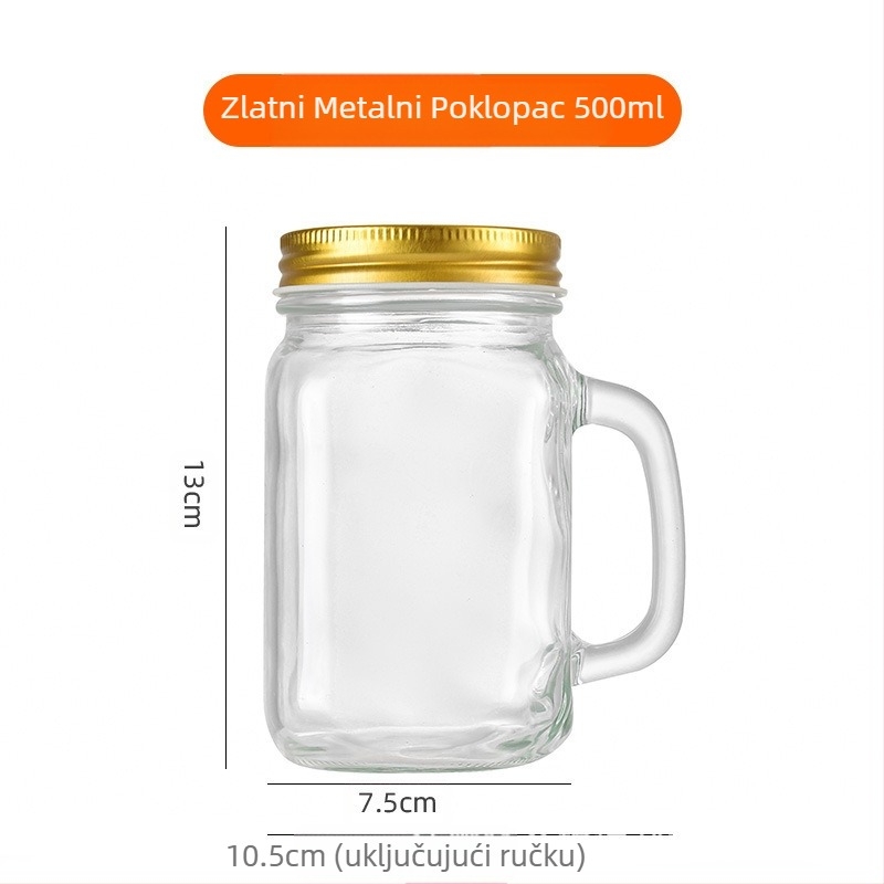 Amazon 40ml mini staklena šalica s ručkom mala čaša za vino 120ml šalica za kavu, mlijeko i čaj Mason Cup