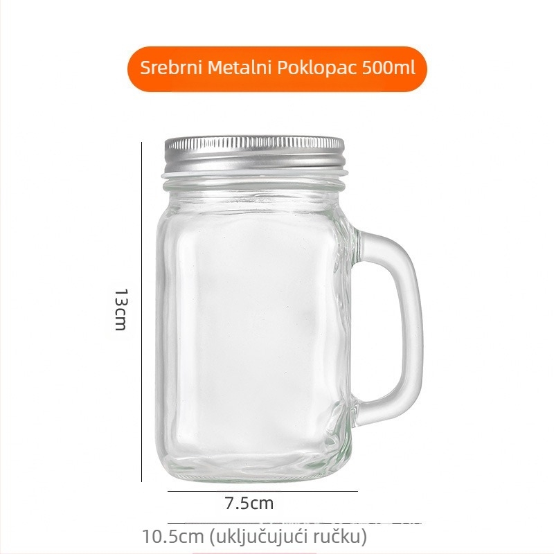 Amazon 40ml mini staklena šalica s ručkom mala čaša za vino 120ml šalica za kavu, mlijeko i čaj Mason Cup