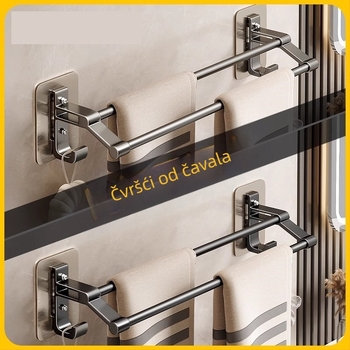 Držač za ručnike boje pištolja, dvostruka šipka za WC, neperforirani držač za ručnike, kuka, držač za kupaonicu, zidni držač za WC, dvostruka šipka