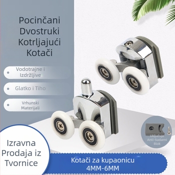 Proizvođači izvora izravno isporučuju galvaniziranje aluminijske legure odskočni kotač dvostruko dvostruko kupaonsko stakleno vrata remenica veleprodaja
