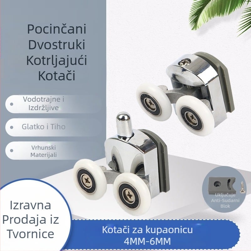 Proizvođači izvora izravno isporučuju galvaniziranje aluminijske legure odskočni kotač dvostruko dvostruko kupaonsko stakleno vrata remenica veleprodaja