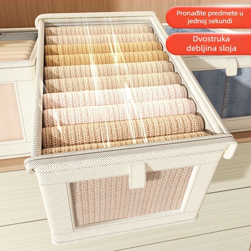 Mrežasta kutija za prednji prozor s poklopcem za pohranu, prašinootporna garderoba, tajice, košulje, kutija za ravno rublje, sklopiva kutija za pohranu oprane odjeće