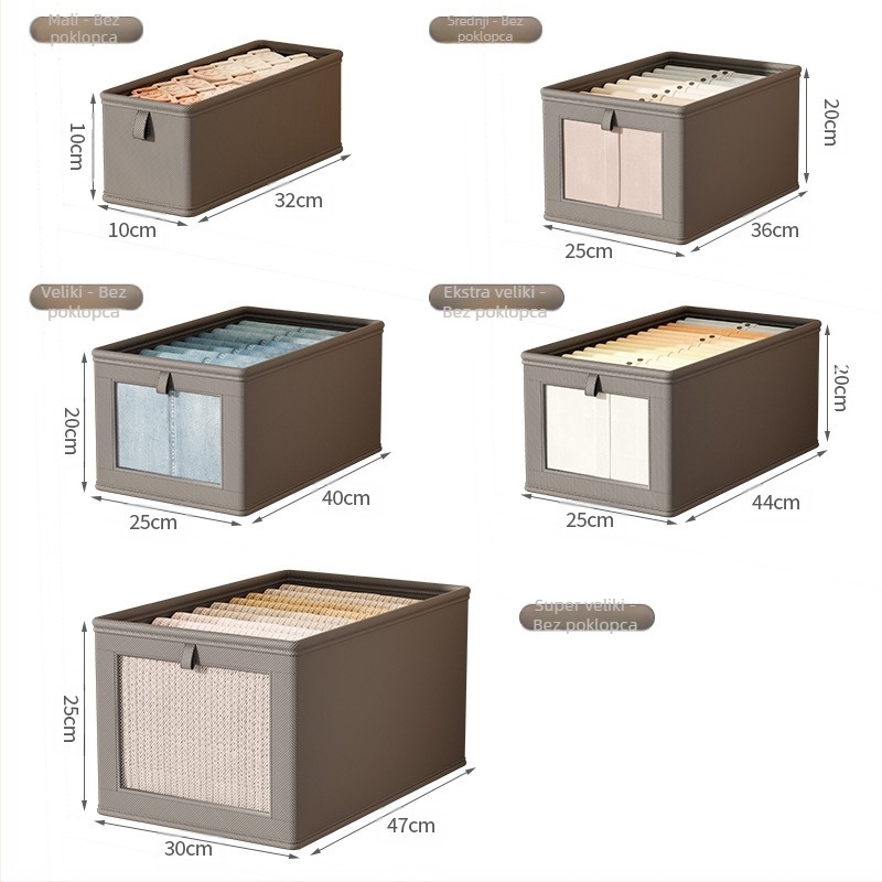 Mrežasta kutija za prednji prozor s poklopcem za pohranu, prašinootporna garderoba, tajice, košulje, kutija za ravno rublje, sklopiva kutija za pohranu oprane odjeće