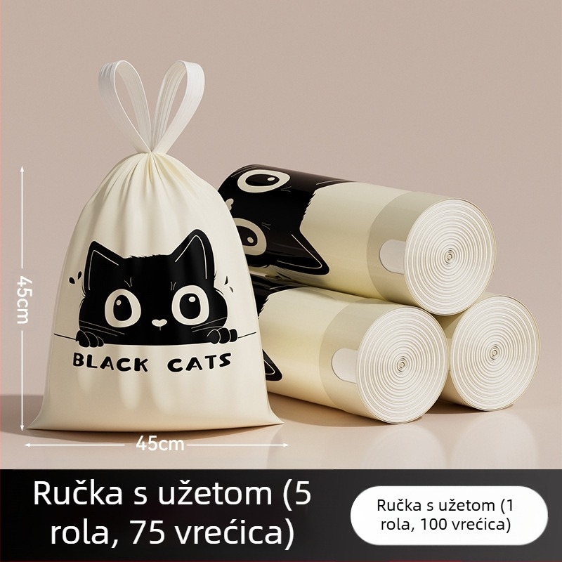 Vreće za smeće od pelina, 100 komada, kućanske vreće sa zateznim vezicama, vreće za smeće koje se ne kidaju, zadebljane i ne kidaju se lako, vreće za smeće sa zateznim vezicama