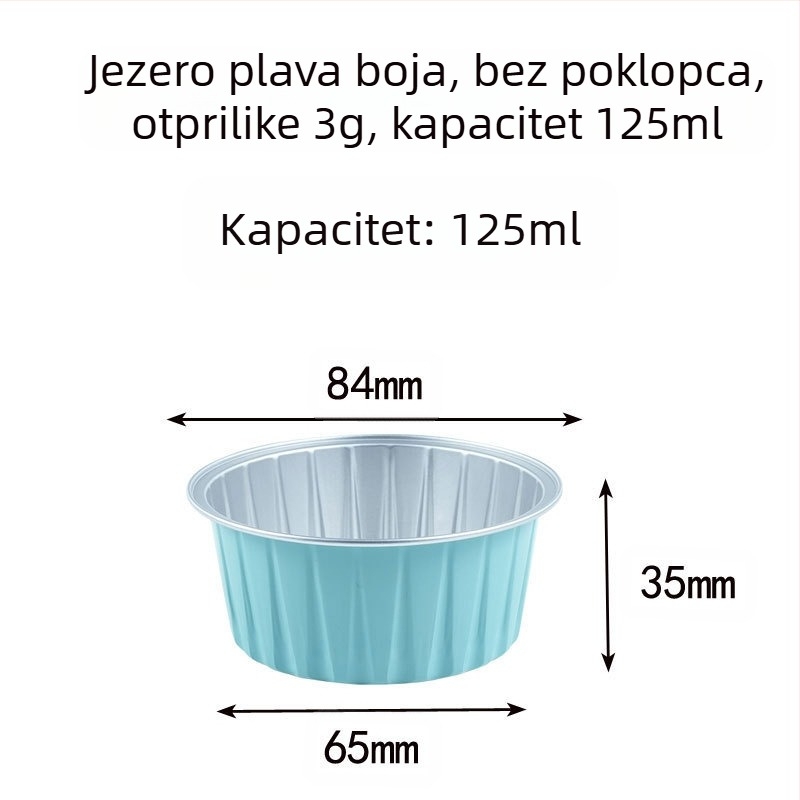 Pakiranje od 20 komada, pakiranje od 50 komada, čaša za puding, friteza na vrući zrak, posebna kutija od aluminijske folije u boji, okrugla zdjela, kutija za torte, čaša za roštilj