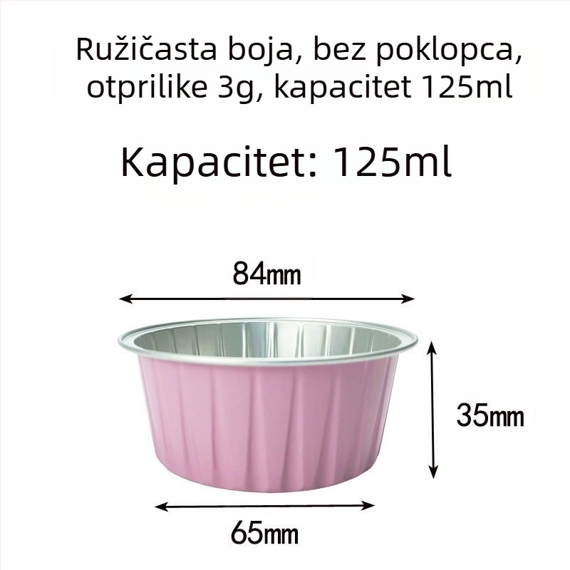 Pakiranje od 20 komada, pakiranje od 50 komada, čaša za puding, friteza na vrući zrak, posebna kutija od aluminijske folije u boji, okrugla zdjela, kutija za torte, čaša za roštilj