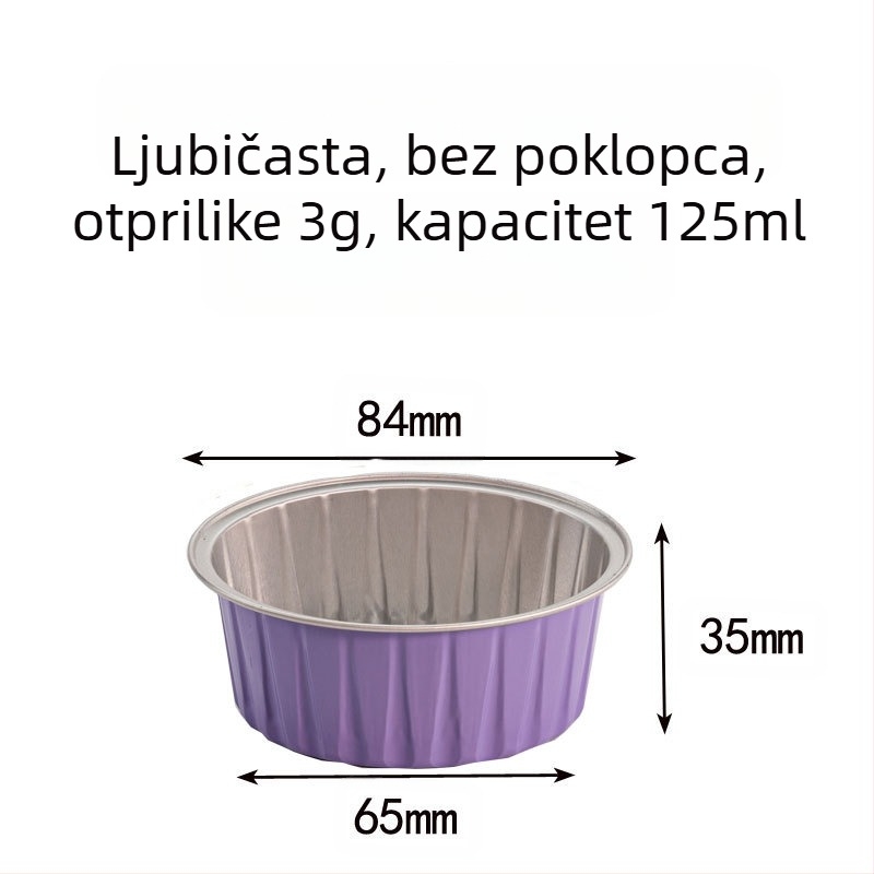 Pakiranje od 20 komada, pakiranje od 50 komada, čaša za puding, friteza na vrući zrak, posebna kutija od aluminijske folije u boji, okrugla zdjela, kutija za torte, čaša za roštilj