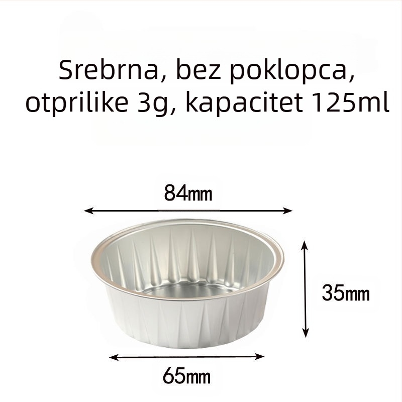 Pakiranje od 20 komada, pakiranje od 50 komada, čaša za puding, friteza na vrući zrak, posebna kutija od aluminijske folije u boji, okrugla zdjela, kutija za torte, čaša za roštilj