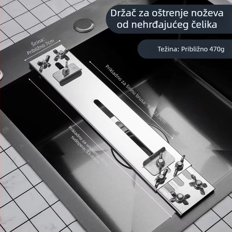 Dropshipping fiksni nosač za brusni kamen od nehrđajućeg čelika, kućanski podesivi fiksni stalak za sudoper, novi stalak za oštrenje s protukliznim učinkom