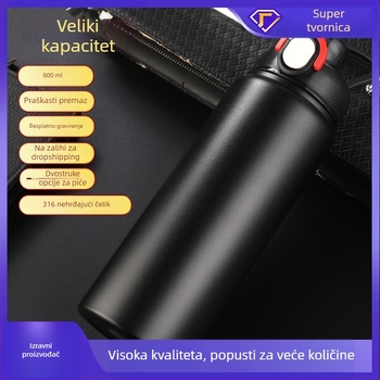 Termosica velikog kapaciteta, od nehrđajućeg čelika 316, za muškarce i žene, prijenosna, studentska, sportska, šalica za vodu, vanjska, slamka