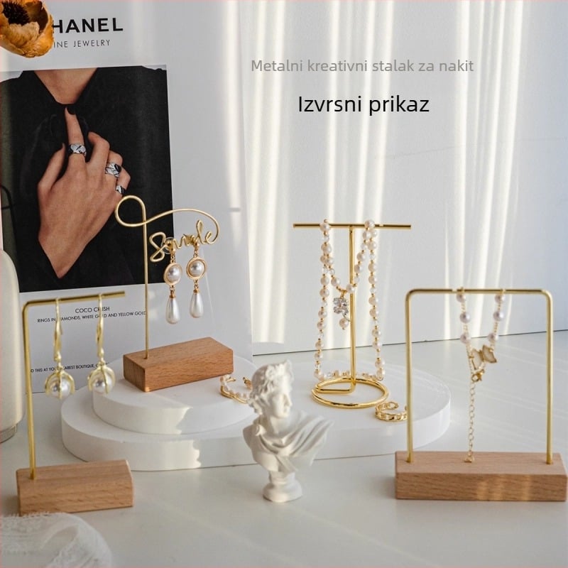 Prekogranični Spot Kreativni Zlatni Smolasti Nakit Pladanj Rekviziti Prsten Naušnice Ogrlica Narukvica Stalak za Izložbu Nakita