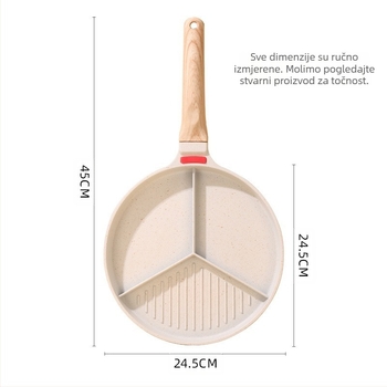 Tri-u-jednom tava, višenamjenska tava, tava za prženje, tava s neprianjajućim slojem, tava za omlet, tava s odvojenim prugama odreska, tava s neprianjajućim slojem