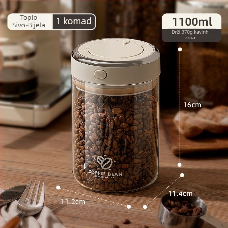 Spremnik za skladištenje zrna kave vlastite izrade, vakuumski zatvoreni spremnik za skladištenje praha kave, spremnik za skladištenje mlijeka u prahu, spremnik za skladištenje zrna kave