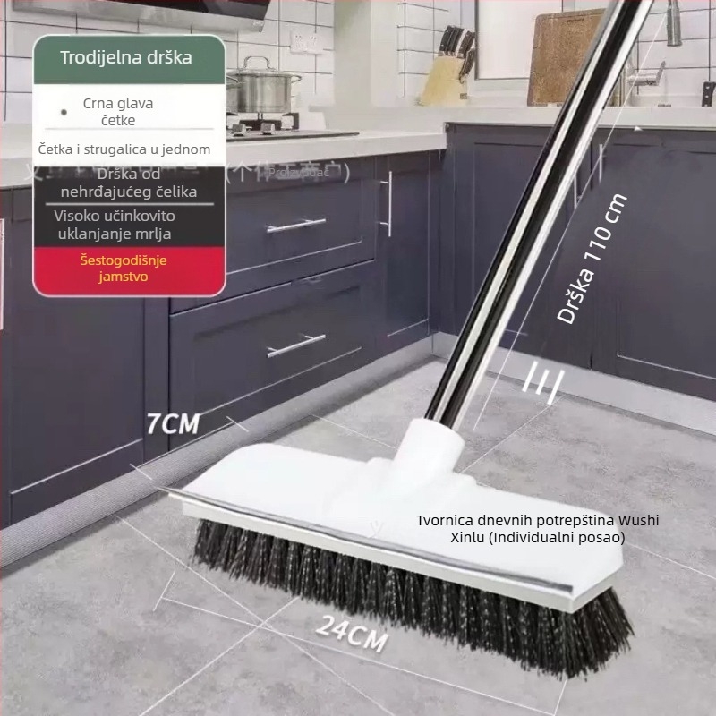 Četka za pod WC četka za pod s dugom ručkom WC kupaonica kućanstvo tvrda kosa čišćenje pločica razmaka višenamjenska